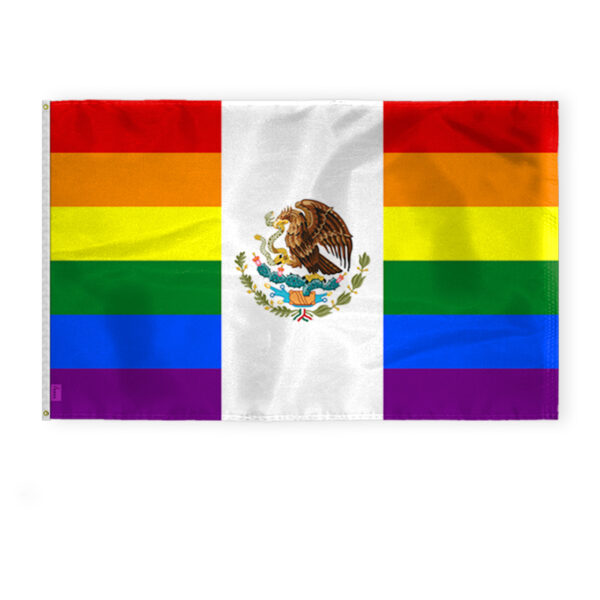 AGAS Large Mexico Mx Rainbow PrideFlag 6x10 Ft