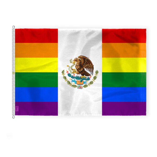 AGAS Large Mexico Rainbow Pride Flag 8x12 Ft