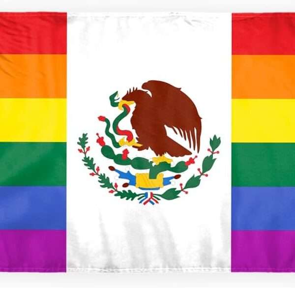 AGAS Mexico Rainbow Motorcycle Flag 6x9 inch