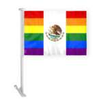 AGAS Mexico Rainbow Car Window Flag 10.5x15 inch