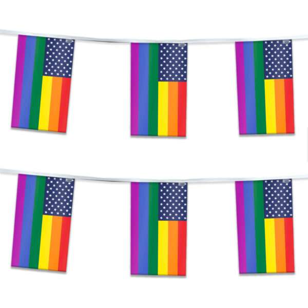 AGAS New Old Glory Pride Streamers for Party 60 Ft long
