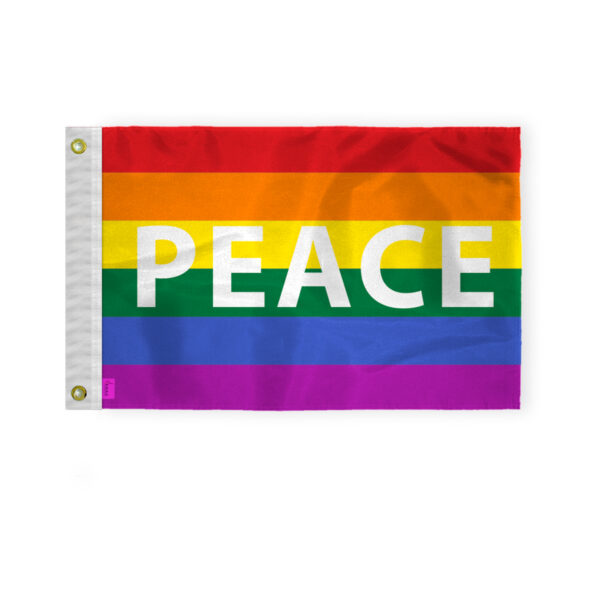 AGAS Rainbow Peace Boat Nautical Flag 12x18 Inch