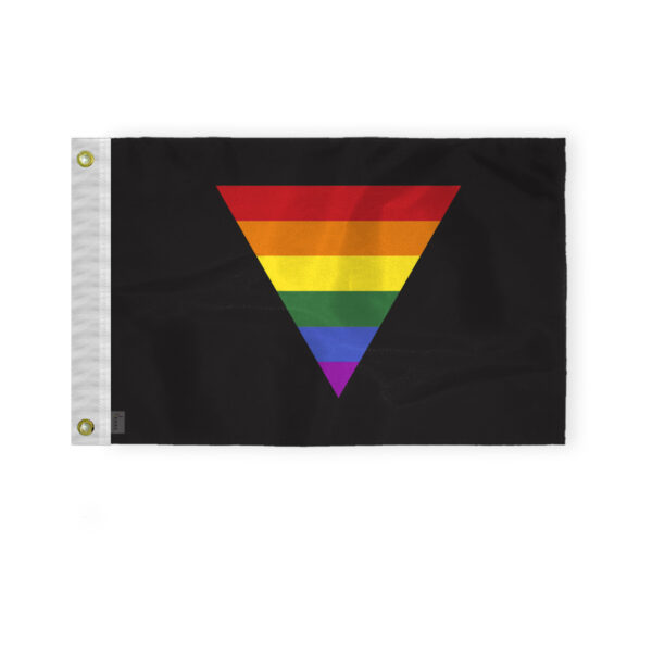 AGAS Black Rainbow Triangle Boat Nautical Flag 12x18 Inch