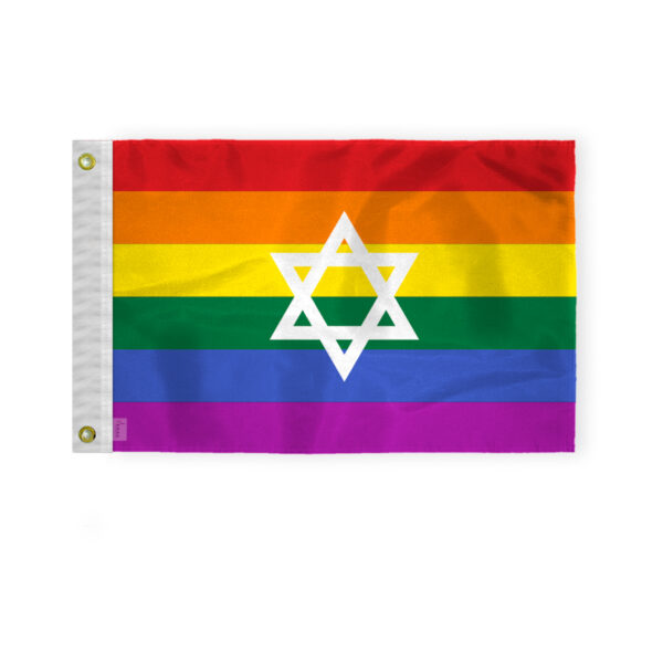AGAS Israel Rainbow Boat Nautical Flag 12x18 Inch