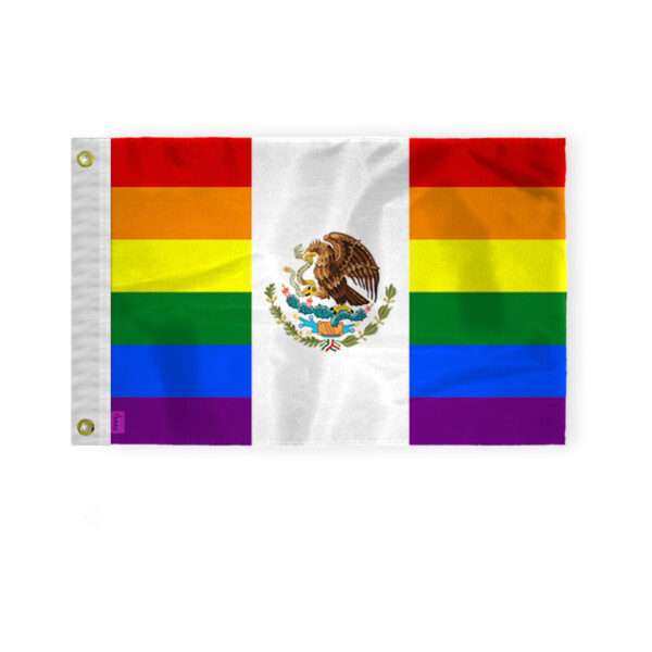 AGAS Mexico Rainbow Boat Nautical Flag 12x18 Inch