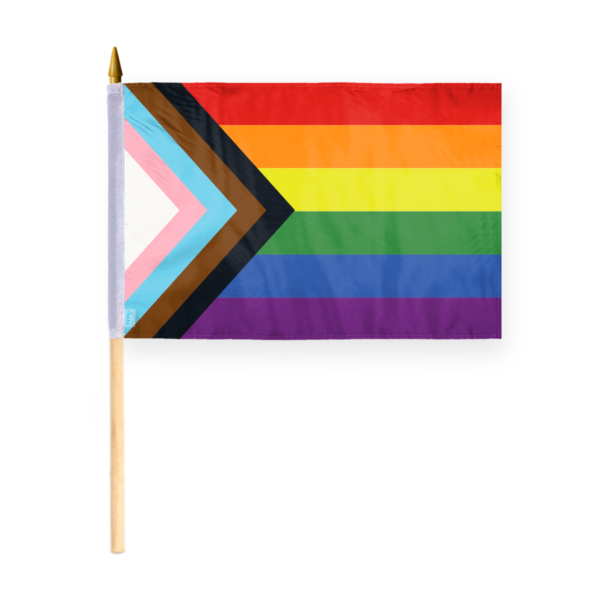 AGAS Progressive Pride Flag 8x12 inch Small Mini 6 Stripe Rainbow Flag