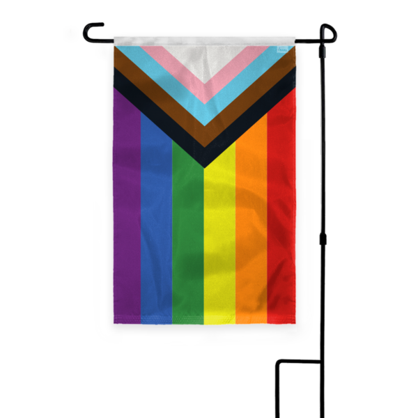 AGAS Progress Pride Applique & Embroidered Garden Flag