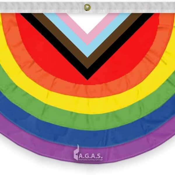 AGAS Flags 3' x 6' Progressive Pleated Full Fan 6 Stripes