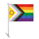 10.5" x 15" Intersex Premium Car Flag 6 Stripes