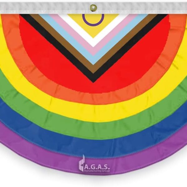AGAS Flags 3' x 6' Intersex Pleated Full Fan 6 Stripes