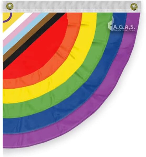 AGAS Flags 3' x 3' Intersex Pleated Half Fan (Right)