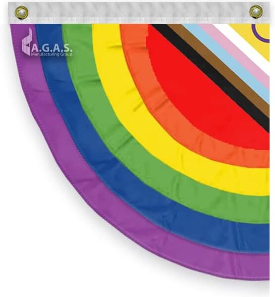 AGAS Flags 3' x 3' Intersex Pleated Half Fan (Left)