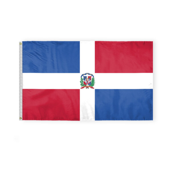 AGAS Dominican Republic Flag 3x5 ft Double Stitched Hem 100% Polyester