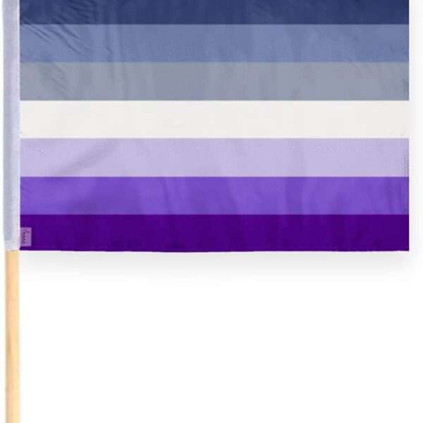 AGAS Butch Lesbian Pride Stick Flag 12x18 inch Flag on a 24 inch Wooden Flag Stick