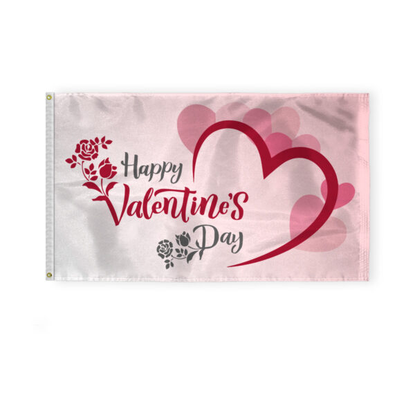 AGAS Happy Valentine's Day Flag 3x5 Ft Hearts Holiday Garden Flag