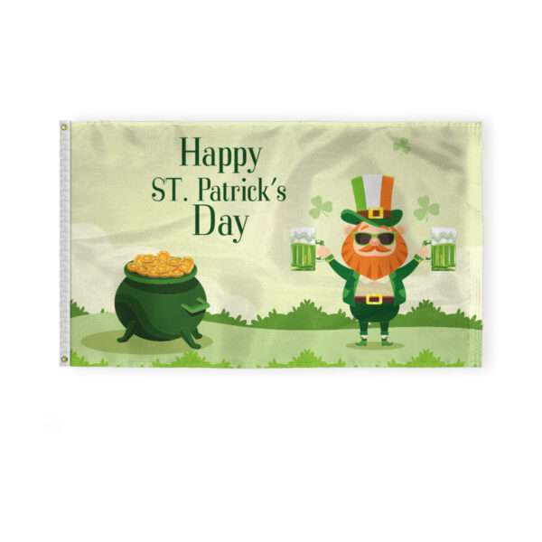 AGAS Happy St Patrick's Day Flag 3x5 Outdoor