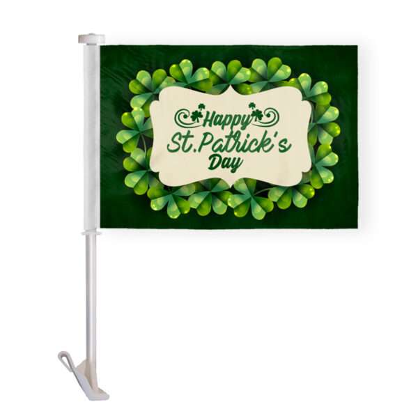 AGAS Happy St Patrick's Day Car Flags for Windows Double Sided