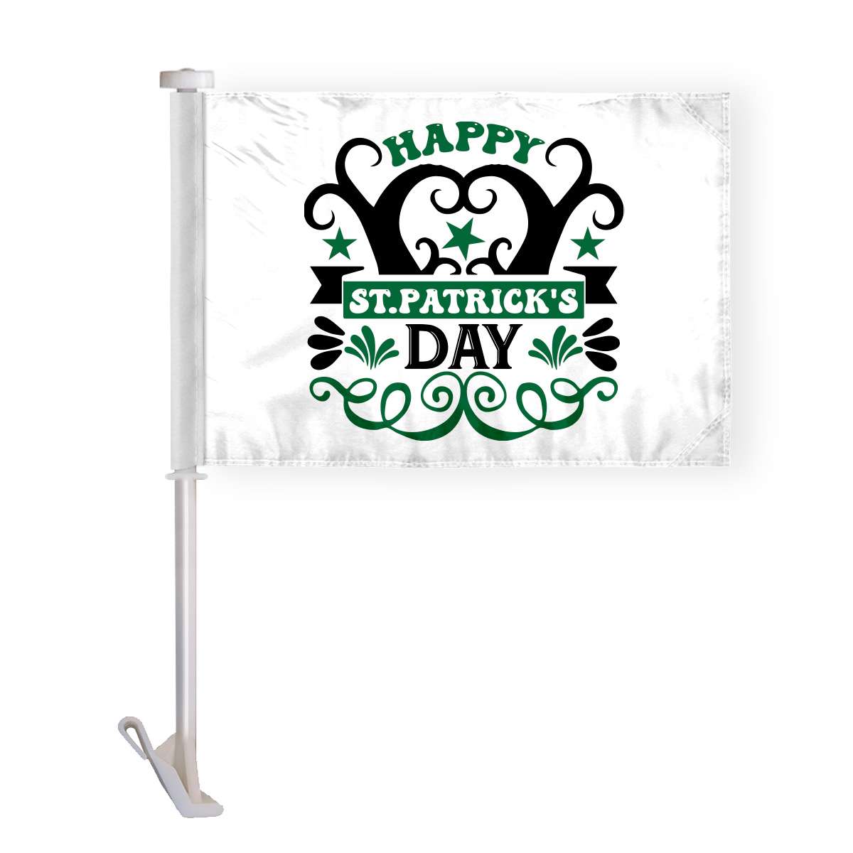 AGAS Happy St Patrick's Day Car Flags for Windows Double Sided Polyester