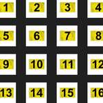NUMBERED GOLF FLAGS -BLACK TEXT ON YELLOW- TUBE