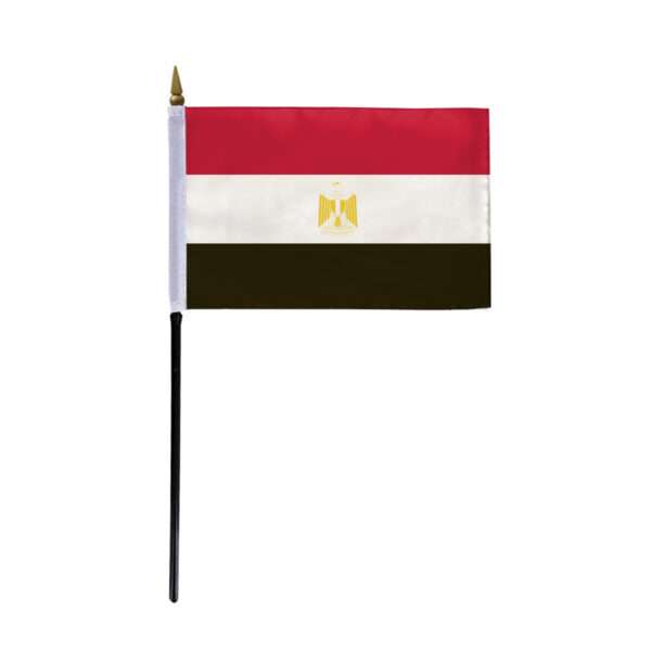 AGAS Egypt Stick Flag 4x6 inch mounted onto 11 inch Plastic Pole