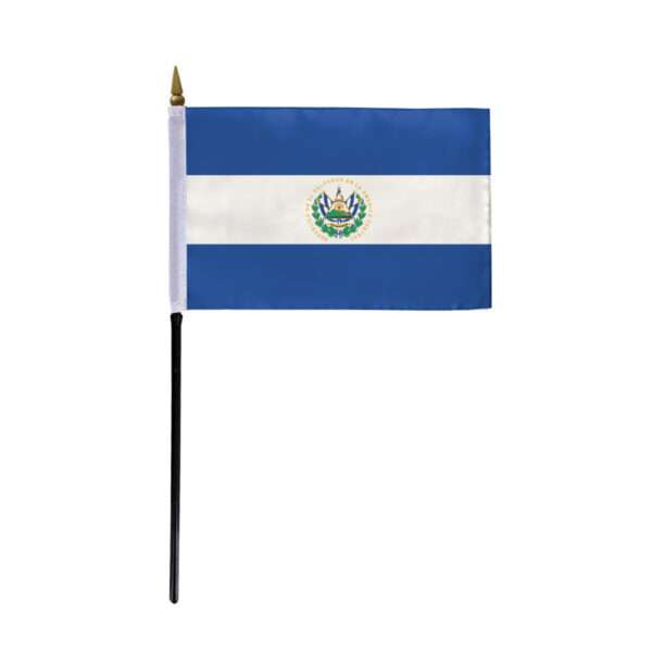 AGAS El Salvador with Seal Stick Flag 4x6 inch