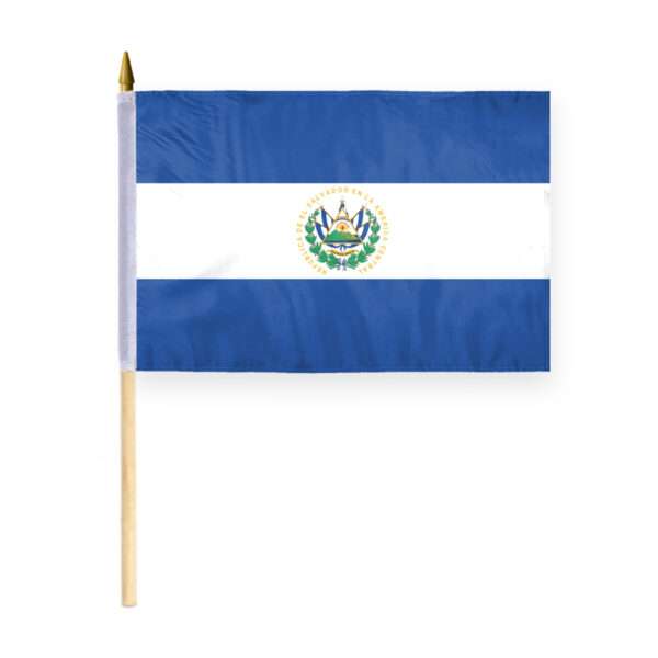 AGAS El Salvador with Seal Stick Flag 12x18 inch