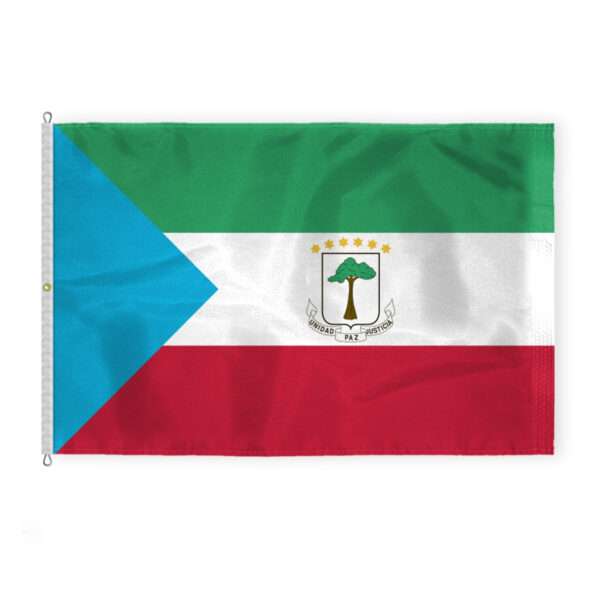 AGAS Equatorial Guinea Flag 8x12 ft - Outdoor 200D Nylon