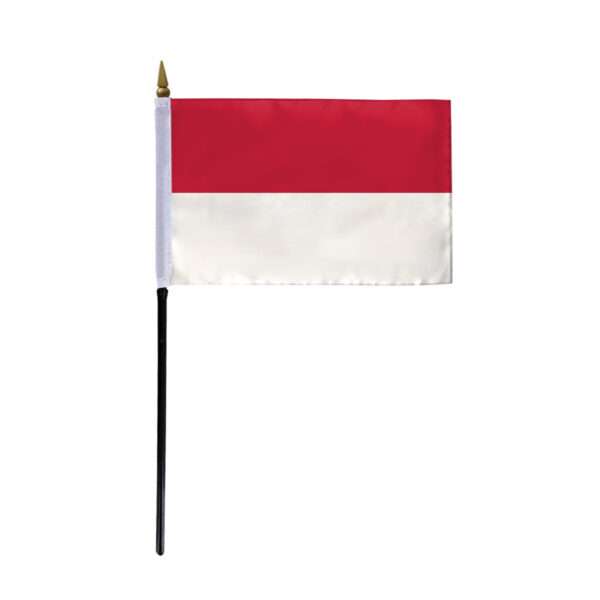 AGAS Small Indonesia National Flag 4x6 inch mounted onto 11 inch