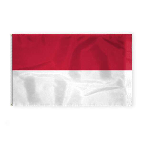 AGAS Indonesia National Flag 6x10 ft 200D Nylon Fabric Double Stitched Canvas Header Brass Grommets Fade Resistant & Vivid Colors Big Size Indonesia Flag