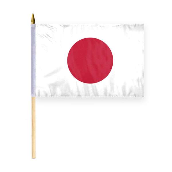 AGAS Japan Stick Flag 12x18 inch mounted onto 24 inch Wood Pole