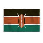 AGAS Kenya Flag 5x8 ft 200D Nylon 6 Needle Lock Stitched Fly Hem Rust Proof Brass Grommets Big Size Kenyan National Flag