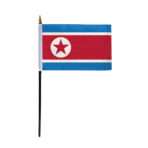 AGAS North Korea Stick Flag 4 x 6 inch
