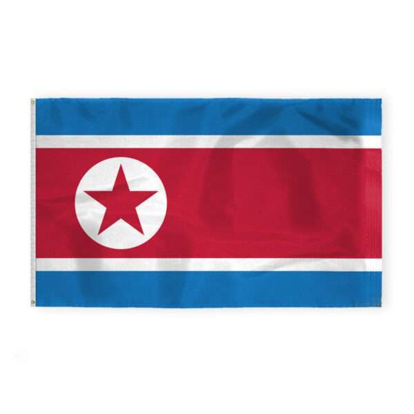 AGAS Large North Korean Flag 6 x 10 ft 200D