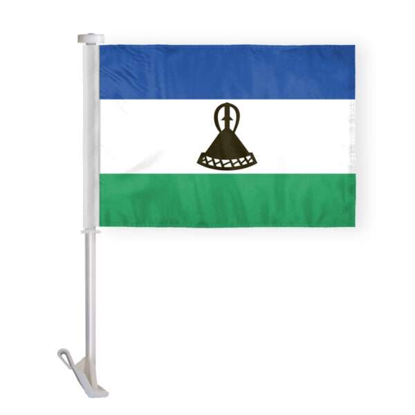 AGAS Lesotho Car Flag Premium 10.5x15 inch