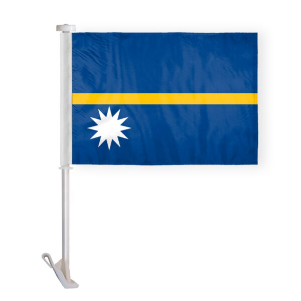 AGAS Nauru Car Flag Premium 10.5x15 inch