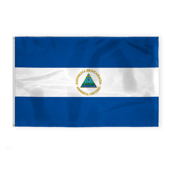 AGAS Nicaragua Flag 5x8 ft 200D Nylon
