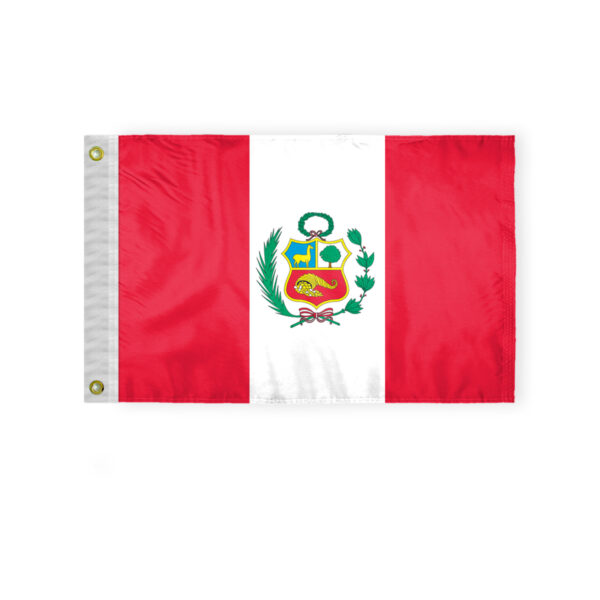 12" x 18" Mini Peru with Official Seal Flag