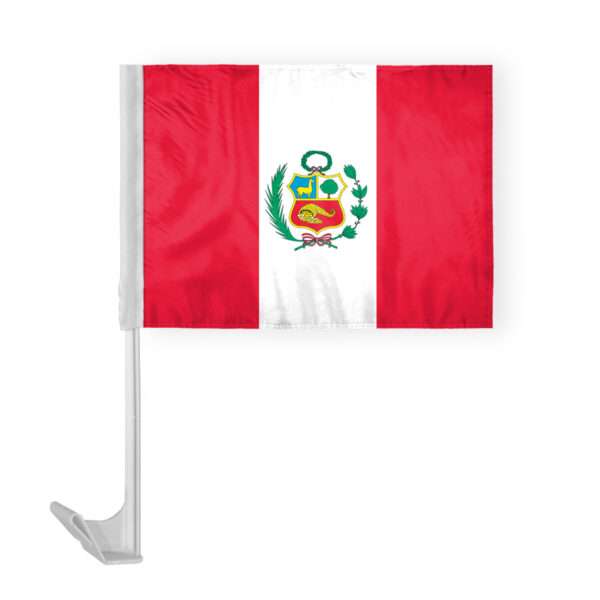 Peru with Official Seal Car Flag 12x16 inch