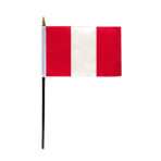 Small 4" x 6" 4x6 inch Peru Hand Flag Polyester
