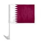 Qatar Car Flag 12x16 inch Double Stitched Edges 100% Polyester