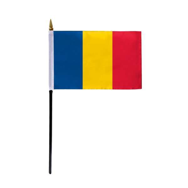 Small 4" x 6" 4x6 inch Romania Hand Flag
