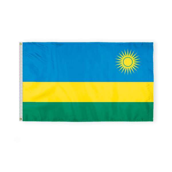 Rwanda Flag 3x5 ft 200D Nylon Fabric Double