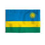 Rwanda Flag 4x6 ft 200D Nylon Fabric Double Stitched Canvas Header Brass Grommets Fade Resistant & Vivid Colors Can be Hung on Flagpole Outside or Indoors on a Wall
