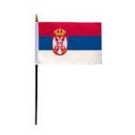 Small Serbia with Official Seal Flag 4x6 inch