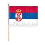 Small Serbia with Official Seal Flag 12x18 inch