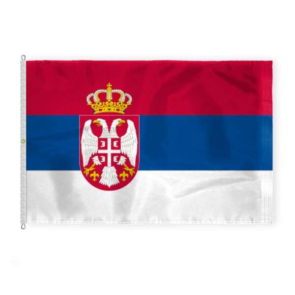 Large Serbia with Official Seal Flag 8x12 ft