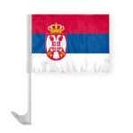 Serbia with Official Seal Car Flag 12x16 inch