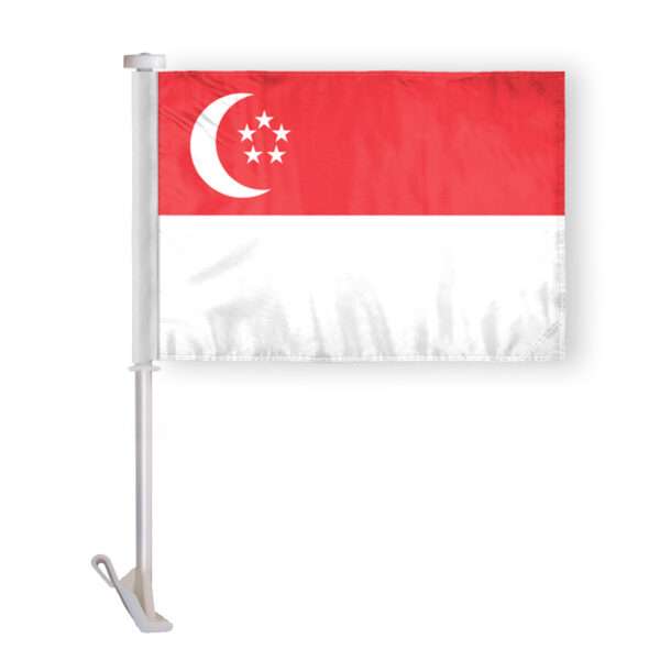 Singapore Car Flag Premium 10.5x15 inch