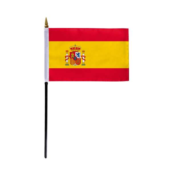 Spain Flag 4x6 inch - 11" Plastic Pole