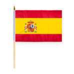 Spain Flag 12x18 inch - 24" Wood Pole